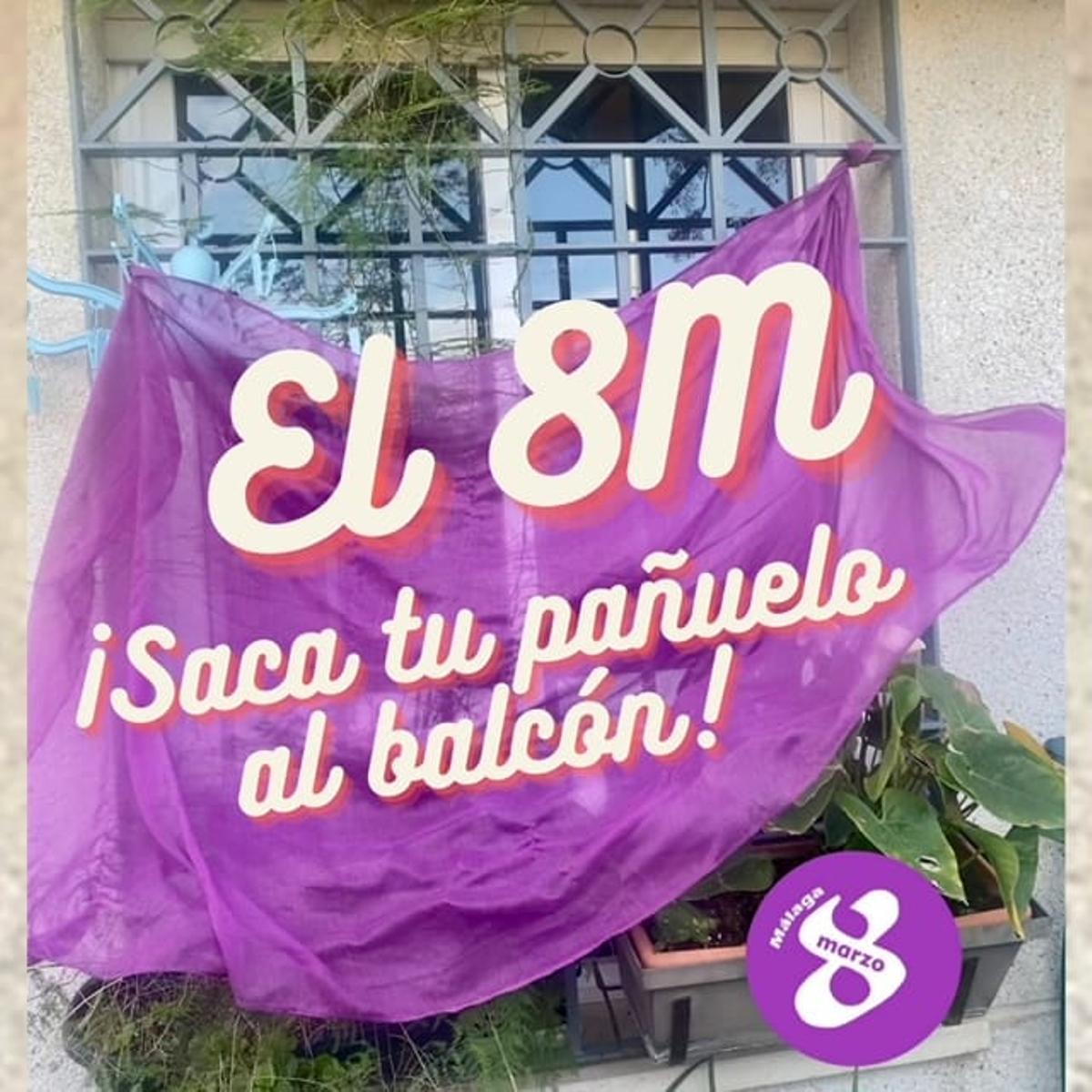 Imagen que se está difundiendo para promover la acción en los balcones por parte de las feministas.