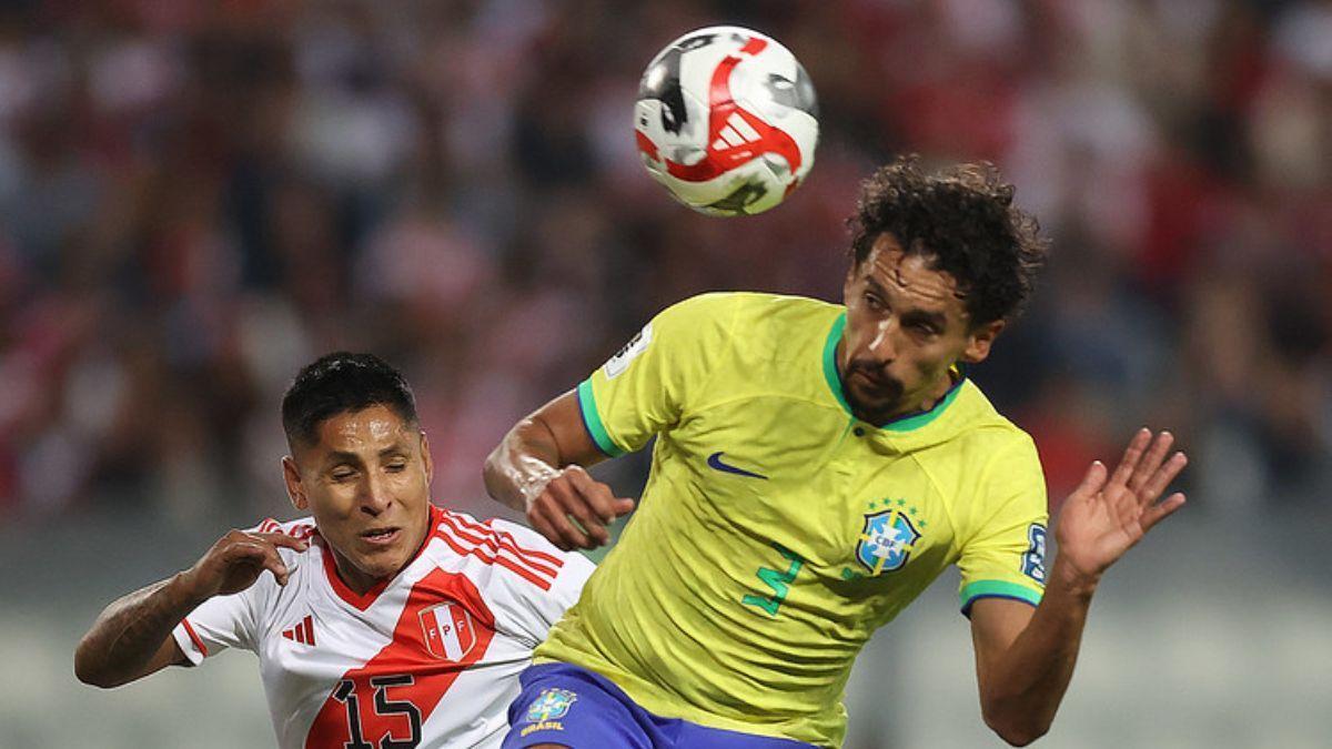 Un solitario gol de Marquinhos permitió que Brasil sumase los tres puntos ante Perú