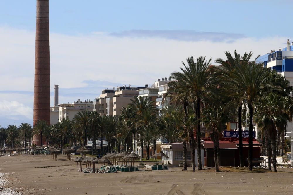 Playas cerradas en Málaga en el inicio de la primavera