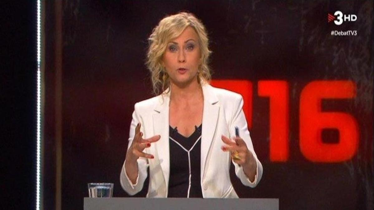 Mònica Terribas, durante el debate electoral de TV-3.
