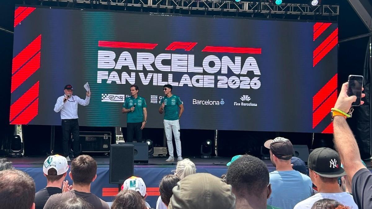 Pedro de la Rosa y Mari Boya, en el Fan Village