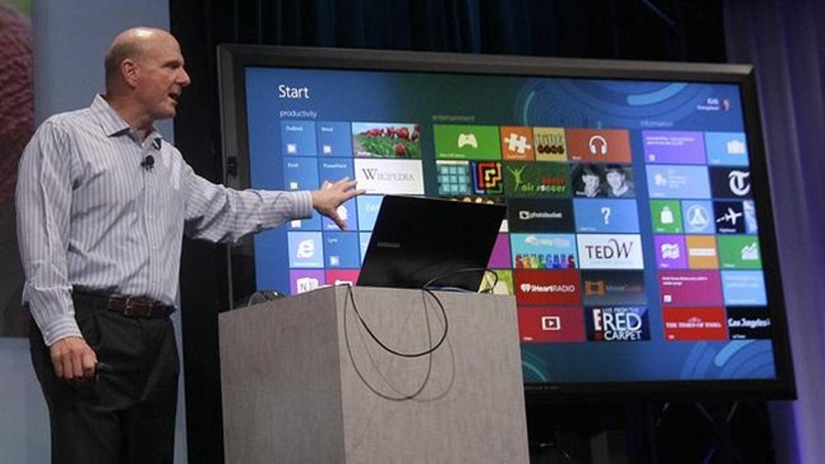Steve Ballmer, consejero delegado de Microsoft, en la presentación del nuevo Office.
