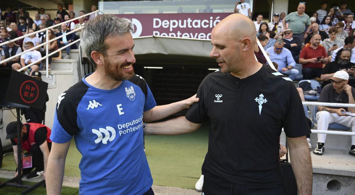 El saludo entre Rubén Domínguez y Fredi Álvarez.