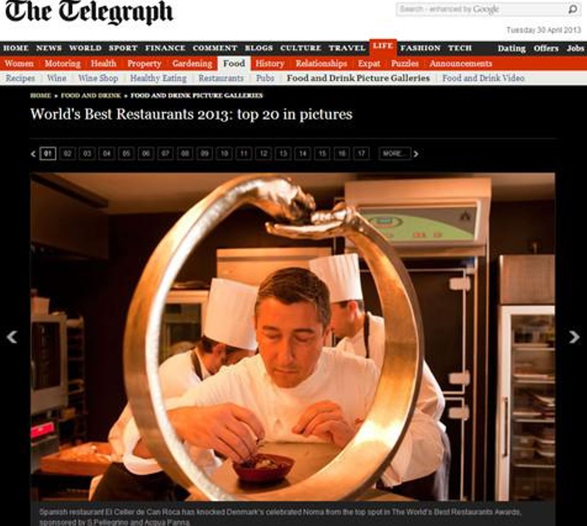 El Celler de Can Roca, a The Telegraph. El Celler de Can Roca, a The Telegraph.