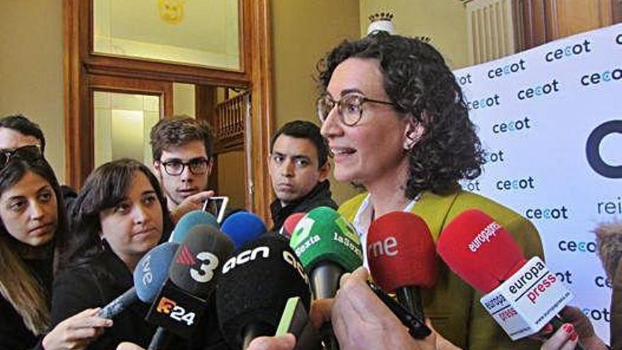 La secretària general d&#039;ERC, Marta Rovira, ahir a Ginebra