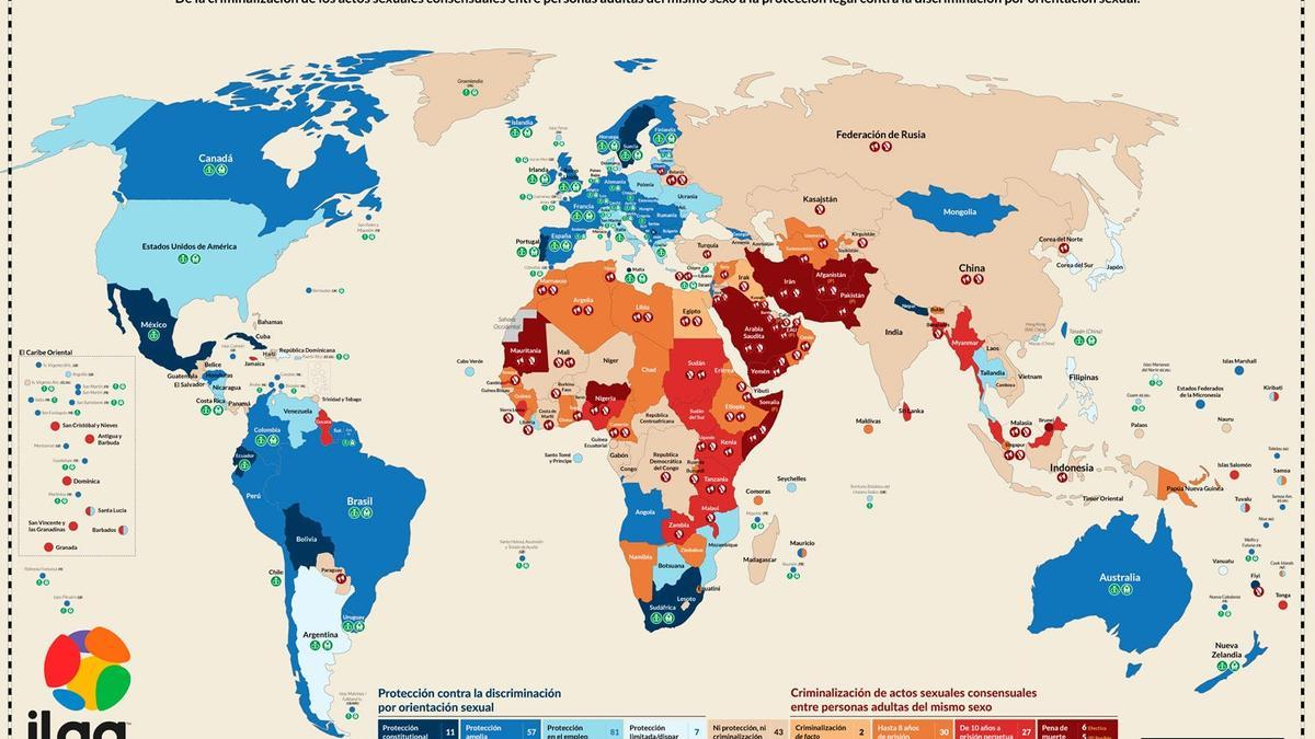 Mapa, leyes sobre orientación sexual en el mundo
