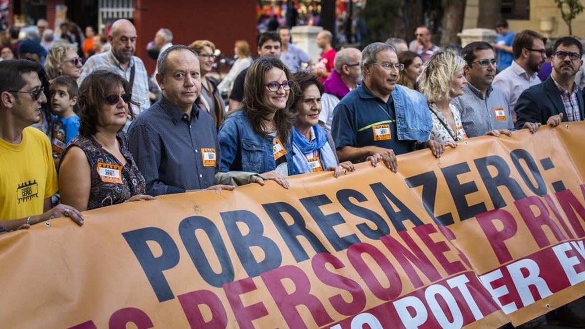 Valencia adelantó al pasado viernes una manifestación por la erradicación de la pobreza.