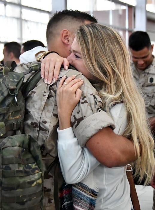 21/05/2019 TELDE.  El jefe del Mando de Canarias, el teniente general Carlos Palacios, despide a la primera rotación de mandos de la Brigada Canarias XVI que se desplaza a Mali para colaborar con la misión de la UE en ese país.  Fotógrafa: YAIZA SOCORRO.  | 21/05/2019 | Fotógrafo: Yaiza Socorro