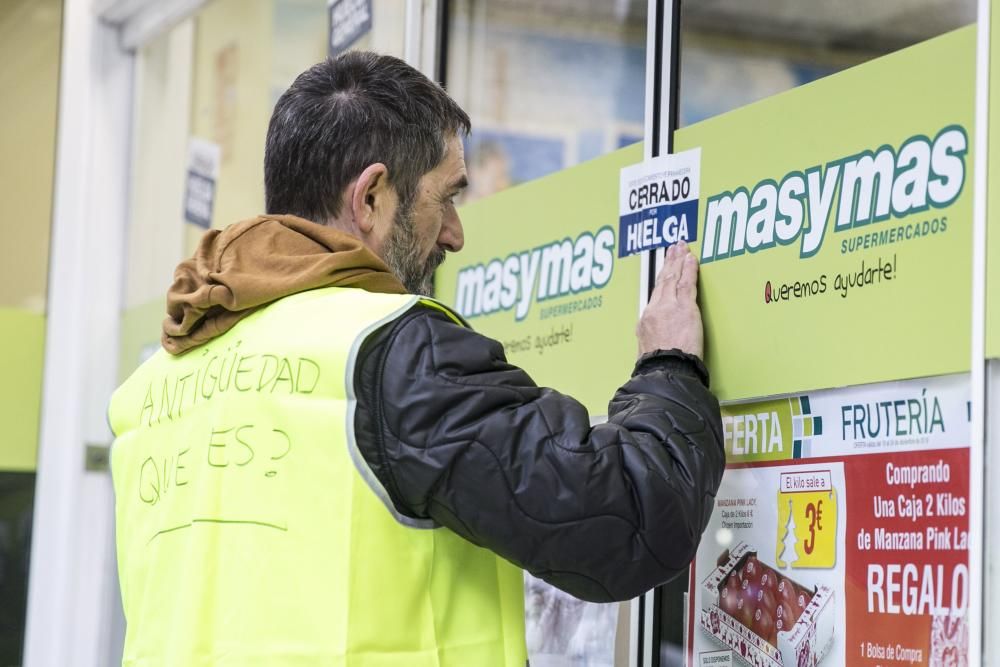 Huelga de los supermercados en Asturias.