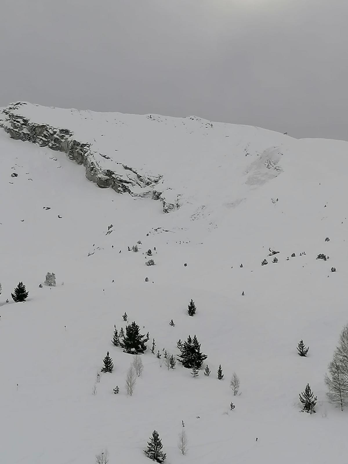 Imagen del alud de este jueves en Cerler