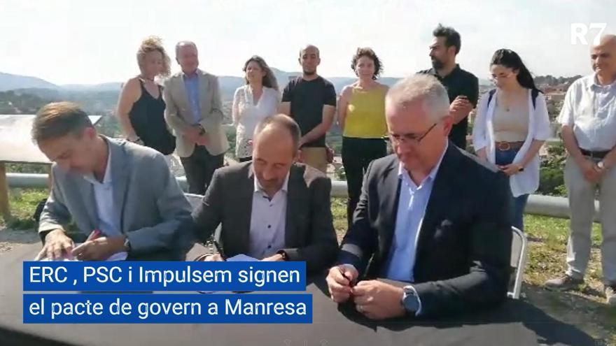 ERC, PSC i Impulsem signen el pacte de govern a Manresa