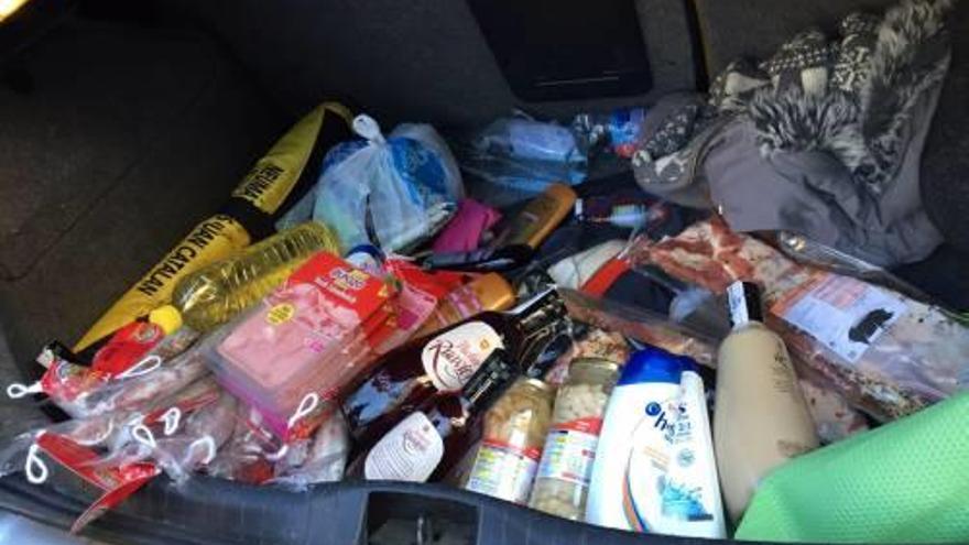 Els productes que van trobar a dins del vehicle.