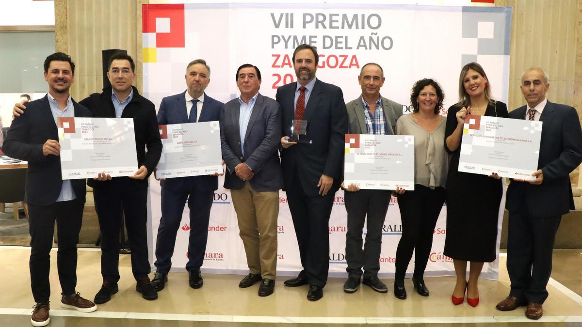 Los ganadores del Premio Pyme del Año en Zaragoza en sus distintas categorías.