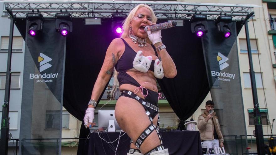 Leticia Sabater durante un show en Castellón.