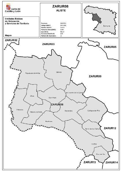 Mapa de las ubost en Zamora