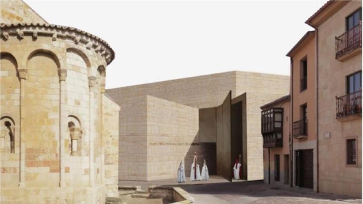 Recreación de la fachada inicialmente prevista para el Museo