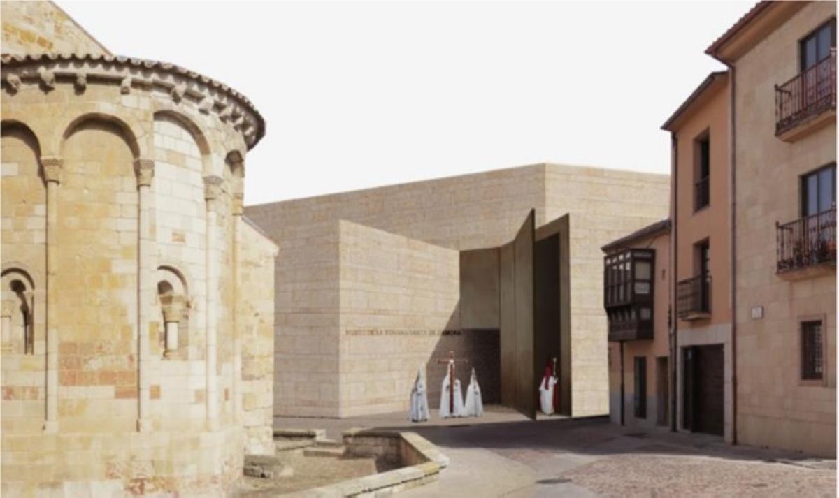 Recreación de la fachada inicialmente prevista para el Museo