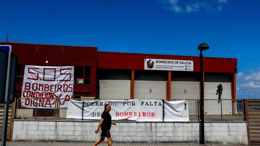 El parque de Bombeiros de Vilagarcía tuvo que cerrar sus puertas en varias ocasiones.