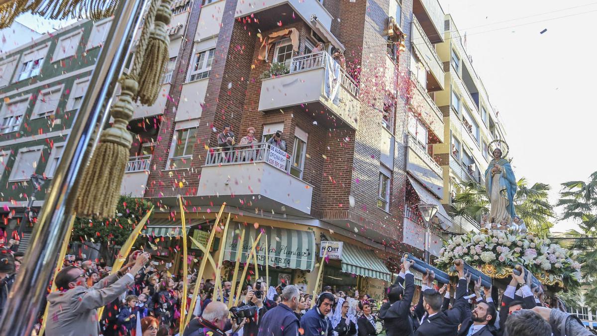 Imagen de la procesión del Encuentro, que no se celebrará por segundo año consecutivo por las restricciones sanitarias