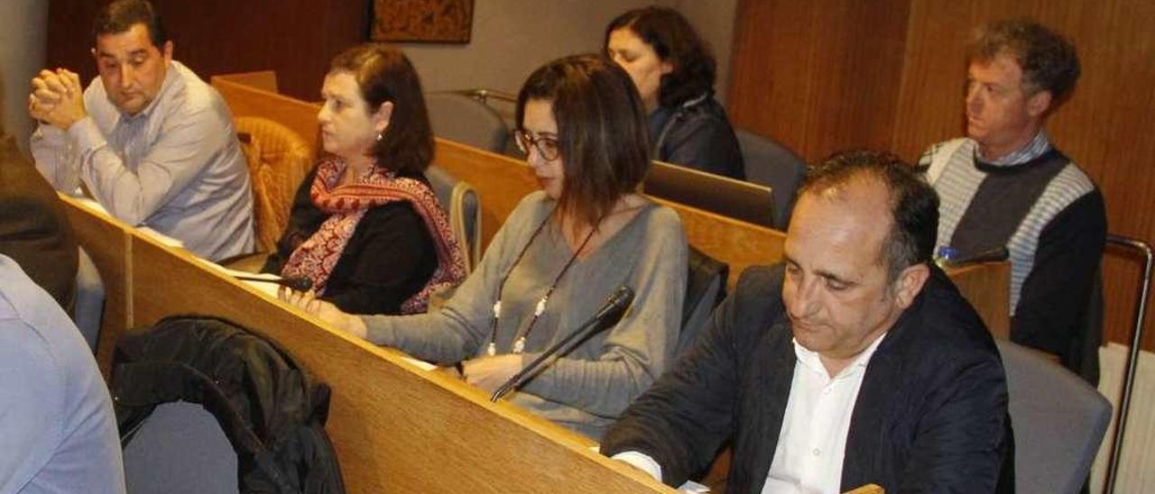 Concejales del grupo municipal del PP, en una reciente sesión plenaria. // Santos Álvarez