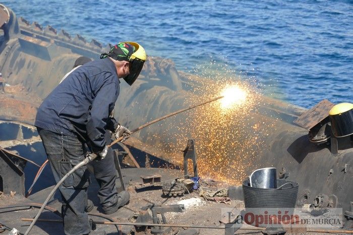 Desguace del submarino Siroco