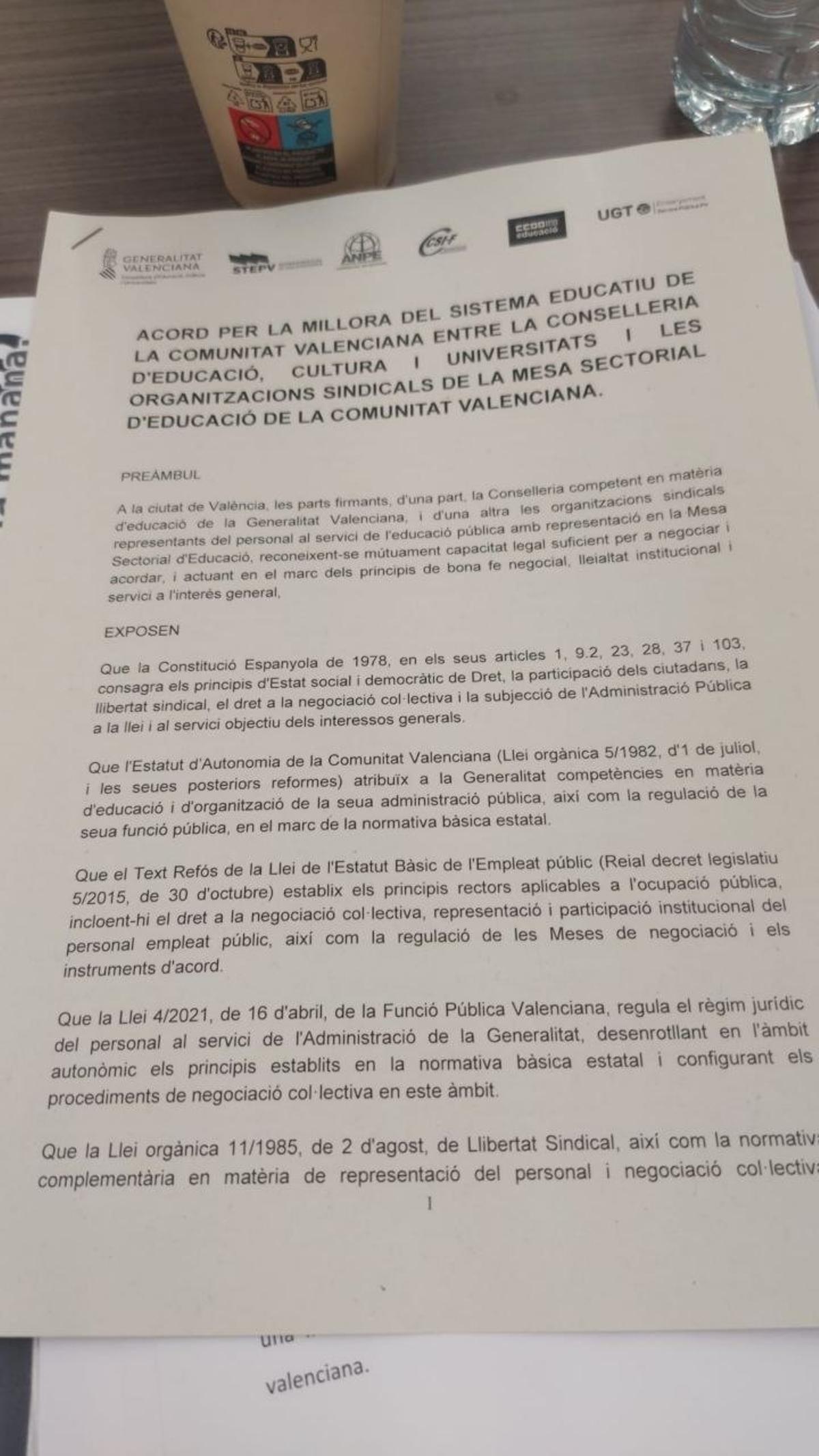 La última oferta de la Conselleria de Educación para zanjar la huelga de los profesores