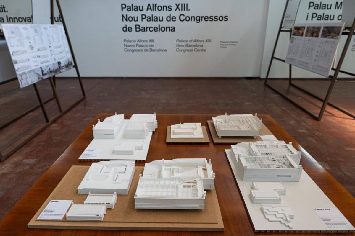 Las cuatro propuestas finalistas del Lote 2, proyecto de la reforma del Palau Alfons XIII, donde estará el nuevo Palau de Congressos.