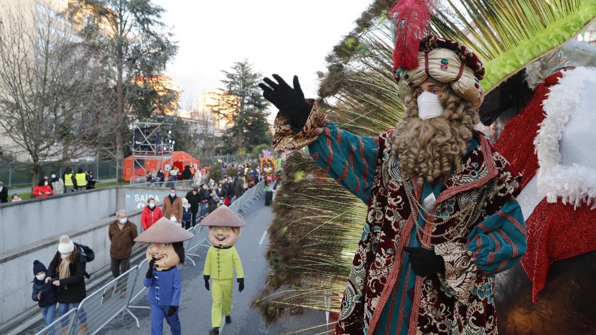 Imagen de la Cabalgata de los Reyes Magos de Vigo en 2021 bajo medidas anti-COVID