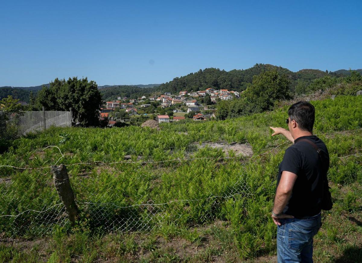 Finca donde aparecieron los restos de la vecina de Redondela, en Arcade (Soutomaior).