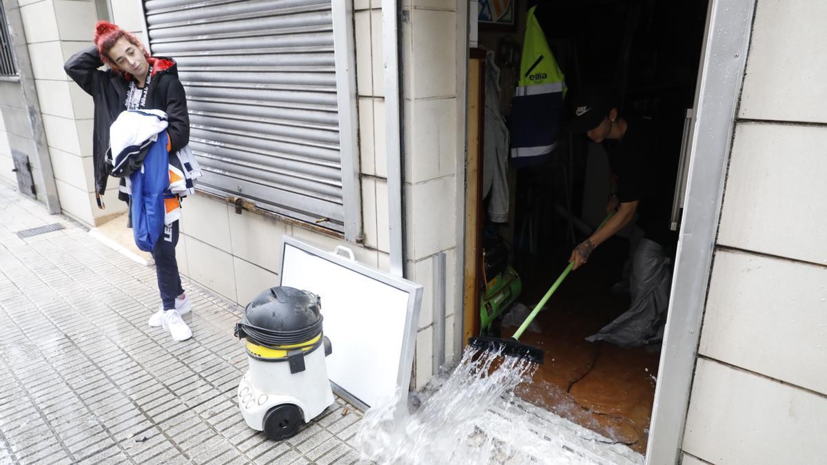 Inundaciones en Gijón por las fuertes lluvias