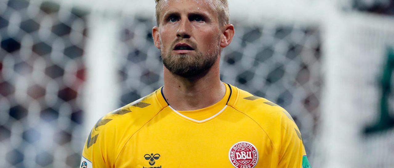 Kasper Schmeichel, portero de Dinamarca // Reuters