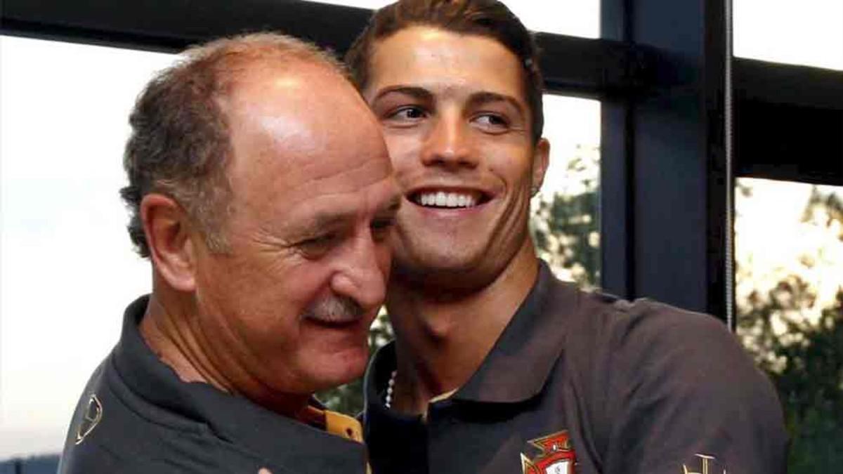 Cristiano Ronaldo, junto a Scolari