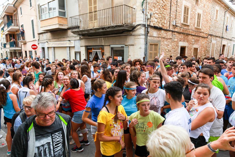 Batalla de racimos de uva en Binissalem