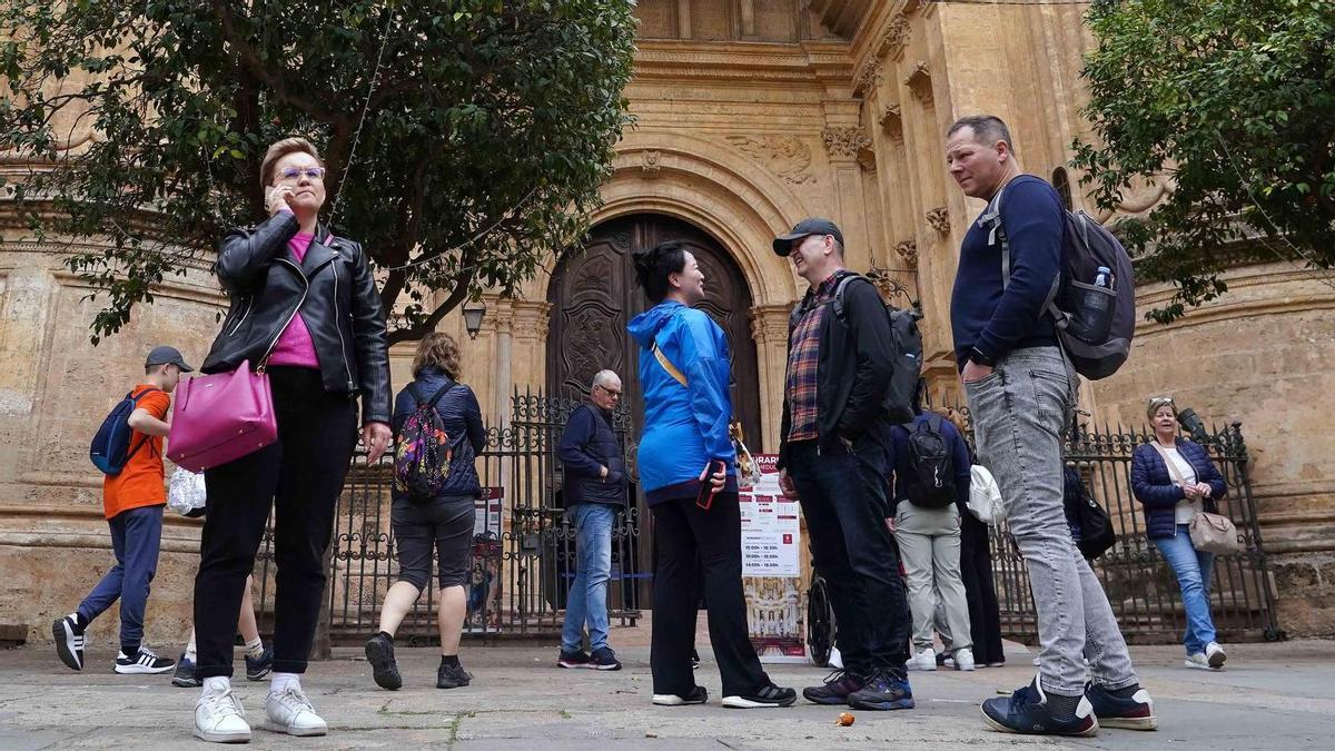 Turistas en el Centro de Málaga, en enero de 2024.