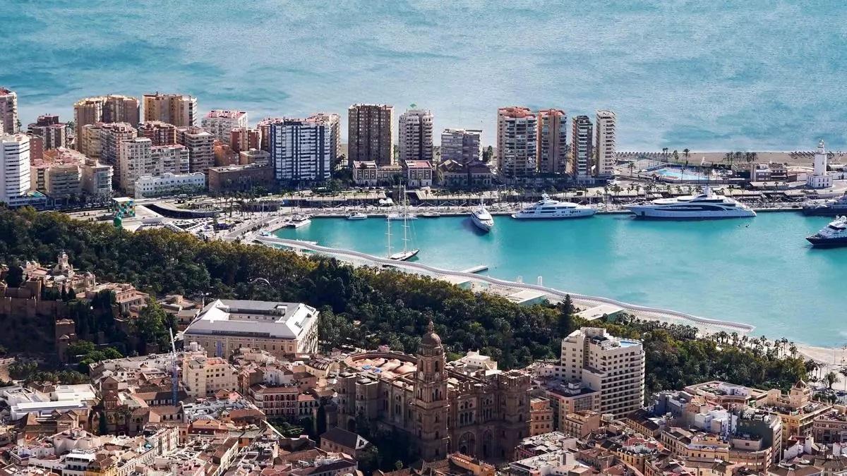 Vista aérea de Málaga.