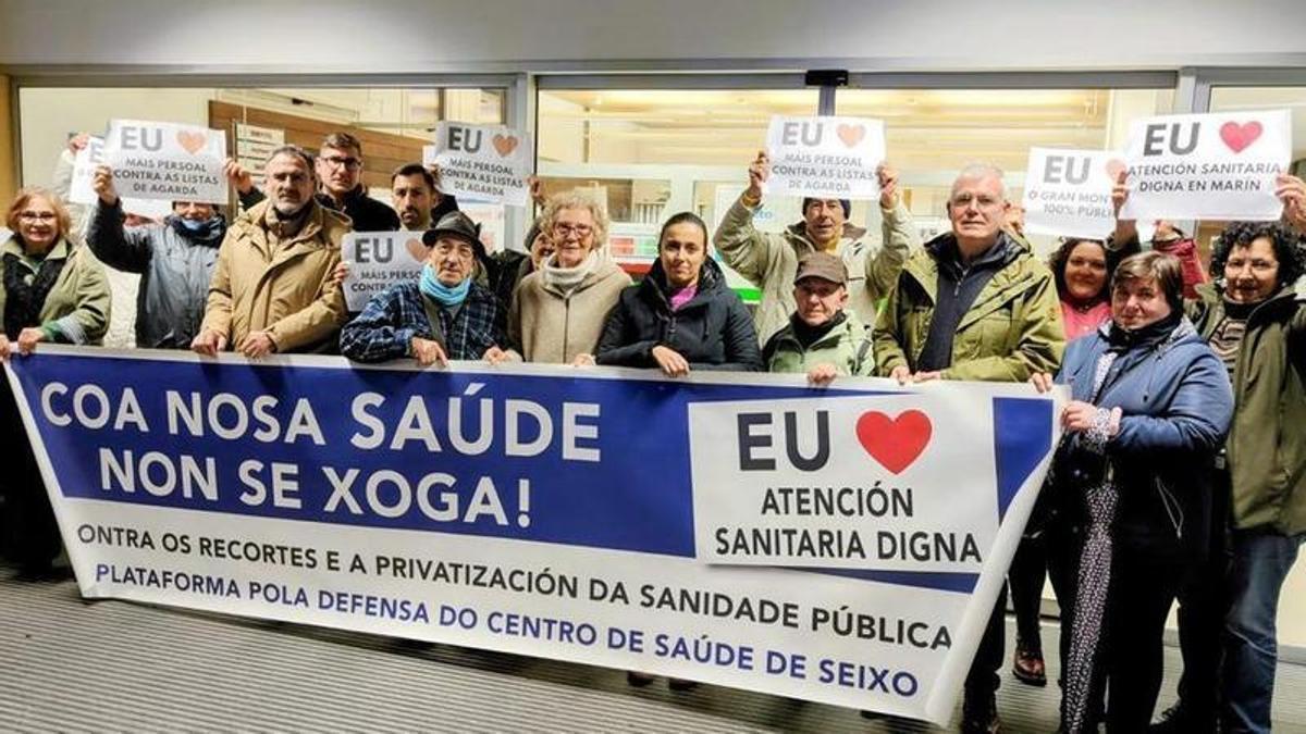 Una protesta de la plataforma de Marín y Seixo