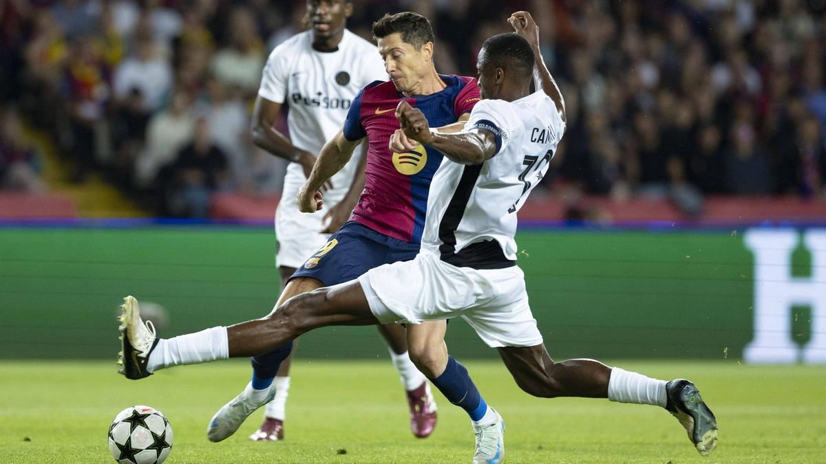 Lewandowski, en el partido ante el Young Boys de la Champions League