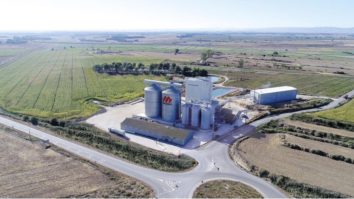 Una vista aérea de la planta de Mazana en Torres de Barbués.