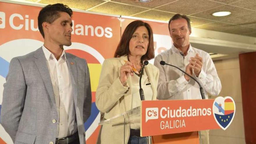 Cristina Losada, durante la noche electoral.