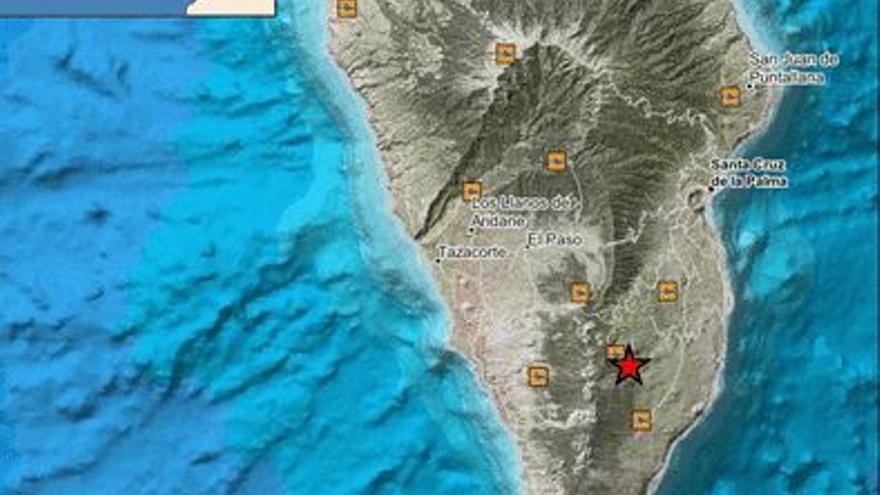 Terremotos localizados en La Palma en las últimas horas.