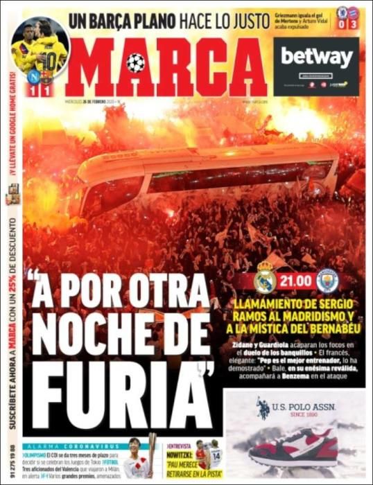 Portada MARCA miércoles 26 febrero 2020