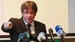 El ’president’ cesado, Carles Puigdemont, en Bruselas.