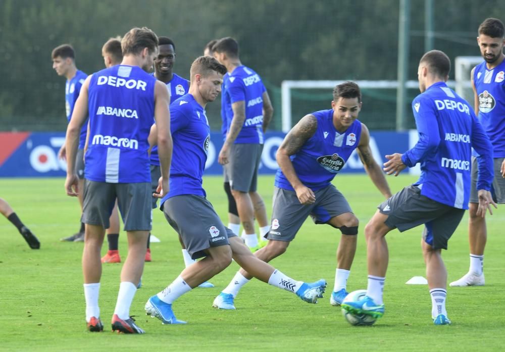 Entrenamiento en Abegondo tras el empate en Gijón