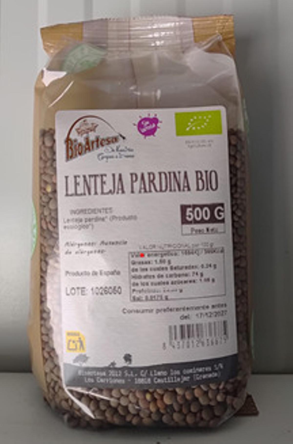 Lenteja Pardina BioArtesa 500 gr