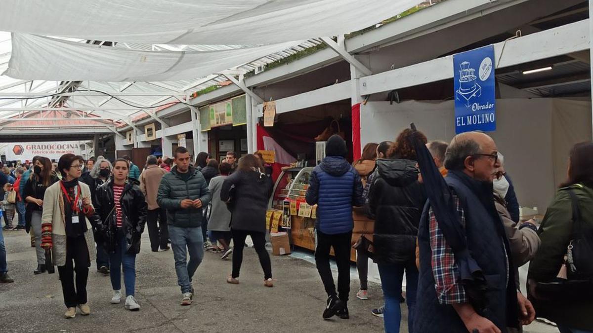 Ambiente en la Feria de Muestras de Tineo ayer al mediodía. | S. Arias