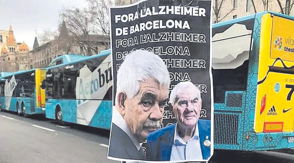 Imagen de archivo de los carteles despectivos hacia los hermanos Maragall.