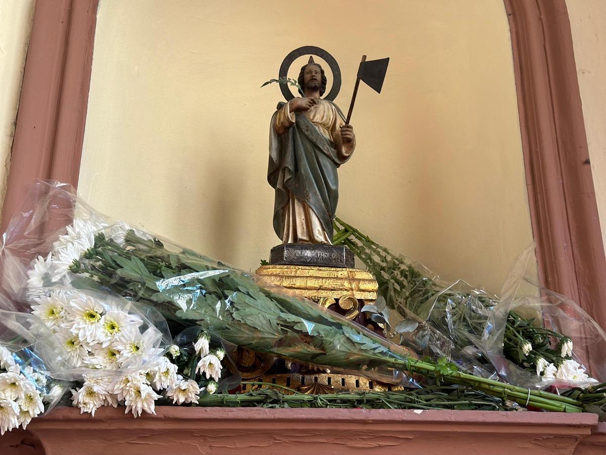 Representación de San Judas Tadeo en la Iglesia de San Antonio Abad.