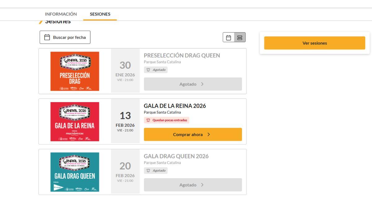 Entradas Carnaval Las Palmas de Gran Canaria 2026