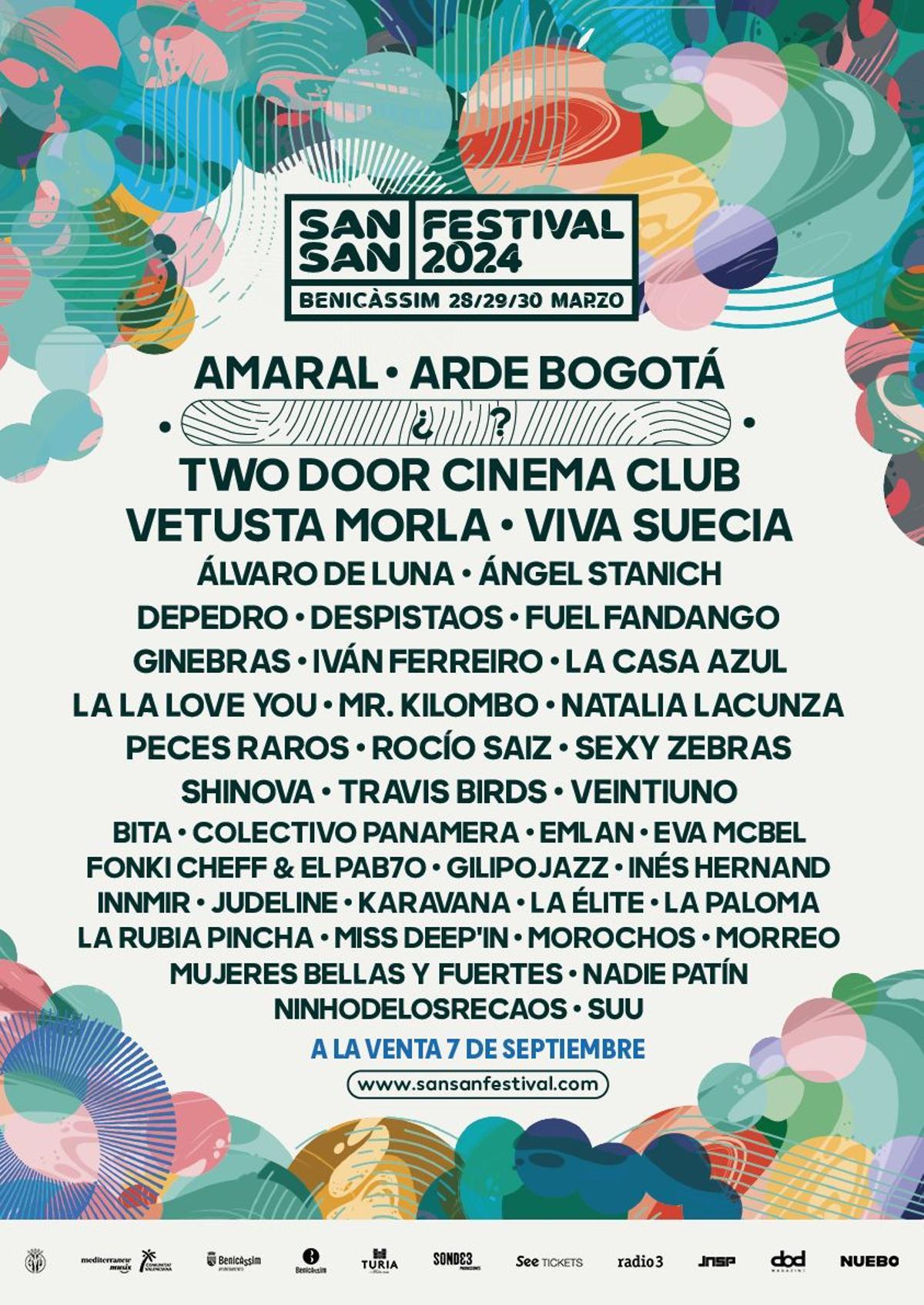 Cartel del Sansan de Benicàssim para 2024