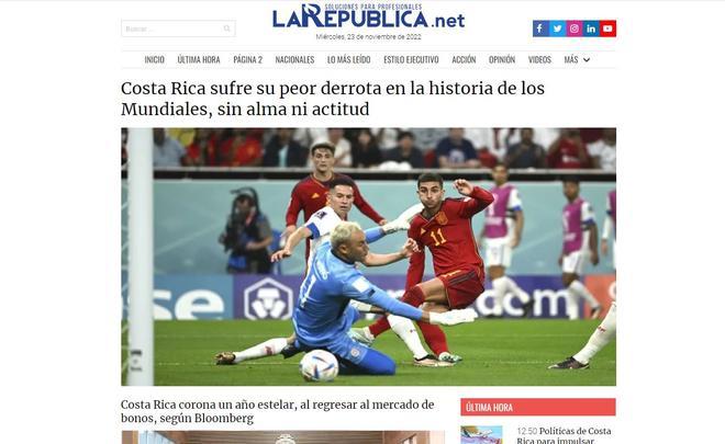 Las reacciones de los periódicos digitales deportivos a la histórica goleada de España ante Costa Rica